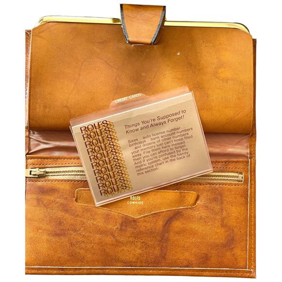 Rolfes Vintage Leather Wallet Setmaker IOB Kisslock Cowhide IOB - Picture 2 of 6